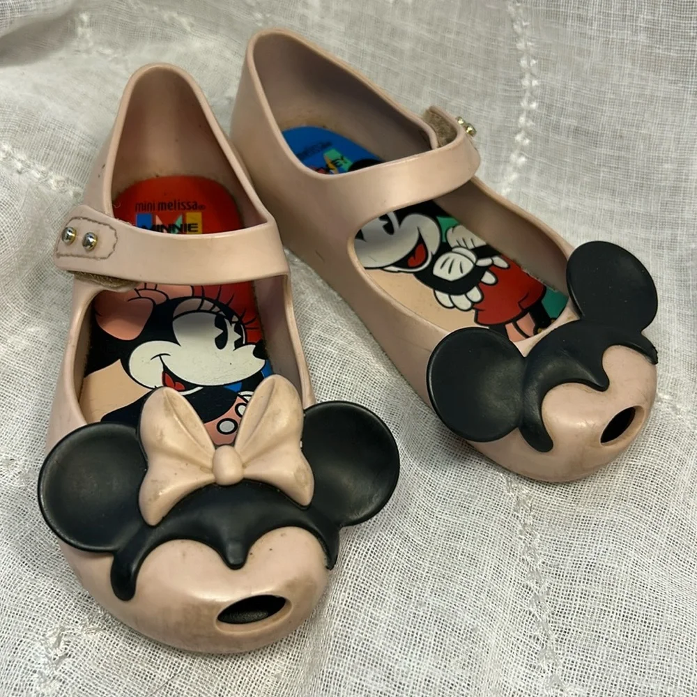 Mini Melissa Mikey and Minnie mouse cute peep toe sandals